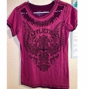 Magenta Affliction shirt size small